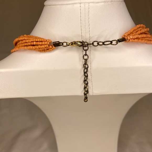 Coral and Turquoise Multilayer Beaded Choker Necklace - Picture 3 of 3